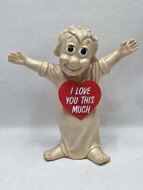 I Love You This Much Statue Russ Berrie Vintage 1960's 11.5 Inches Tall
